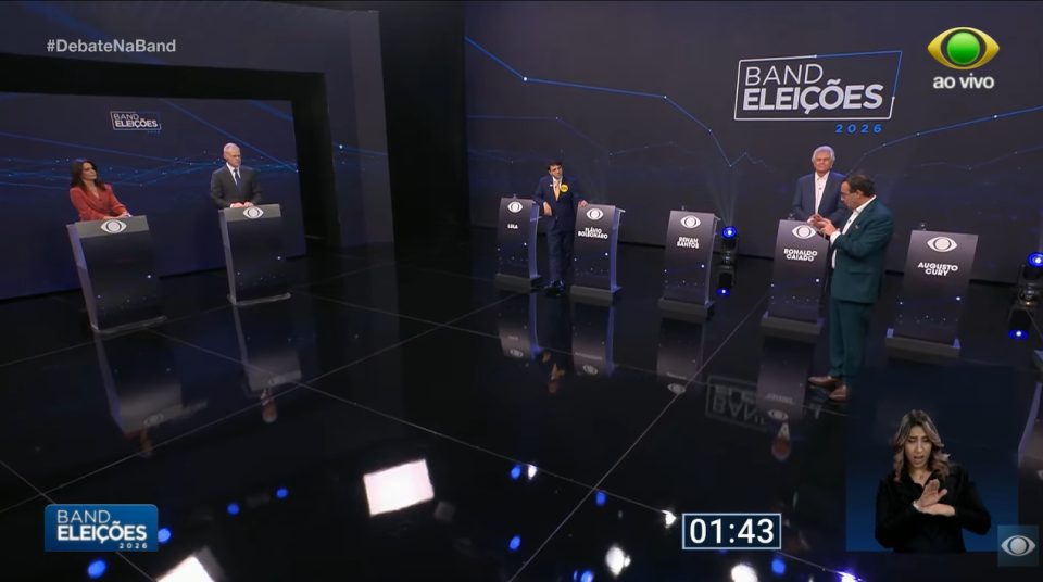 Debate da Band - Eleições 2026: Renan Santos, Ronaldo Caiado e Augusto Cury no debate da Band