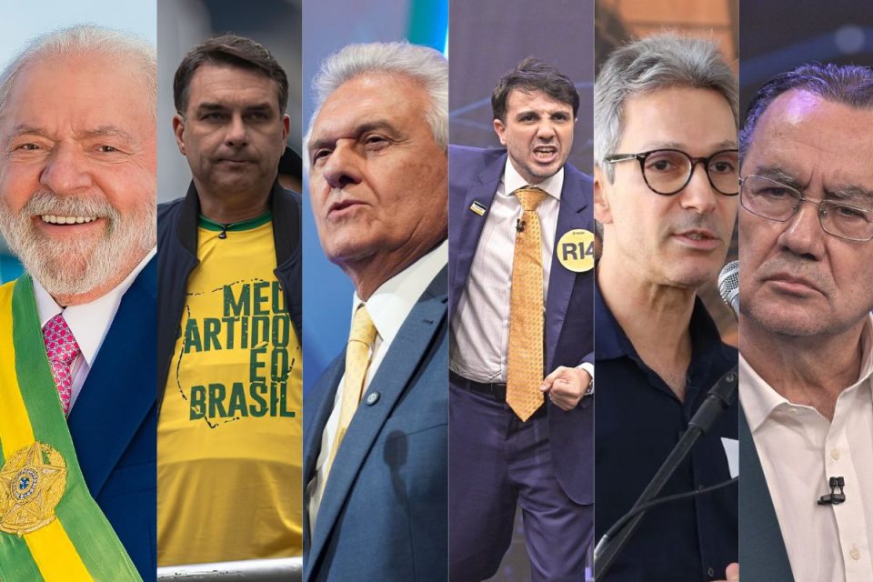 Luiz Inácio Lula da Silva Flávio Bolsonaro Ronaldo Caiado Renan Santos Romeu Zema Augusto Cury