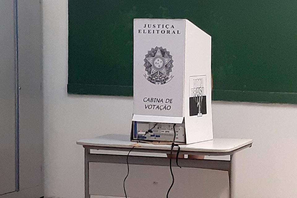 Cabine de votação de eleição